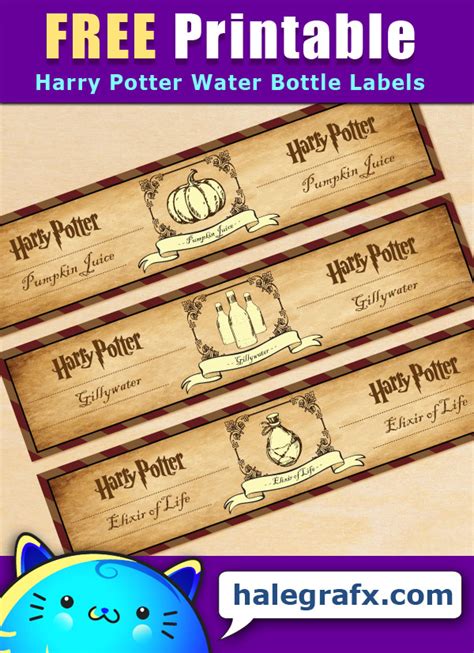 Printable Harry Potter Bottle Labels