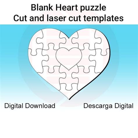 Various printable heart puzzle template designs