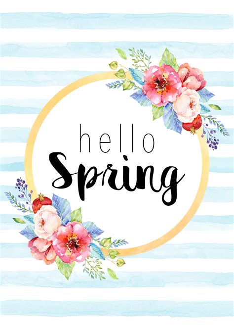 Printable Hello Spring Landscape