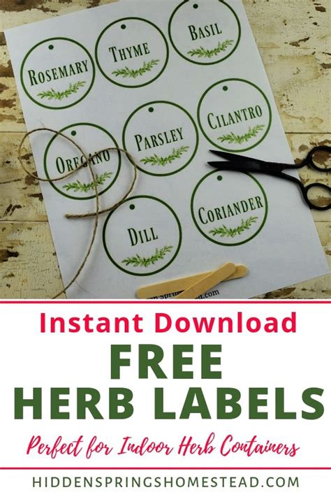Printable Herb Garden Labels