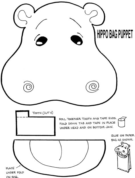 Printable Hippo Craft Template