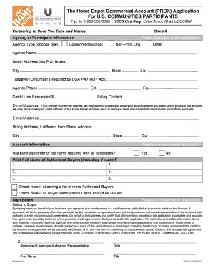 Printable Home Depot Application