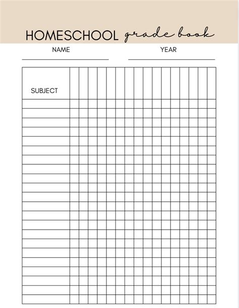 Printable Homeschool Grade Sheets