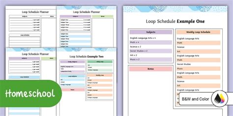 Printable Homeschool Loop Schedule