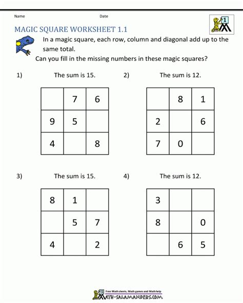 Printable Homework Sqares For Math