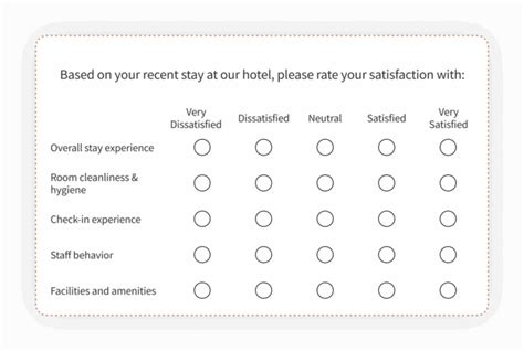 Printable Hotel Satisfaction Chart