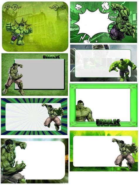 Printable Hulk Name Tag Template