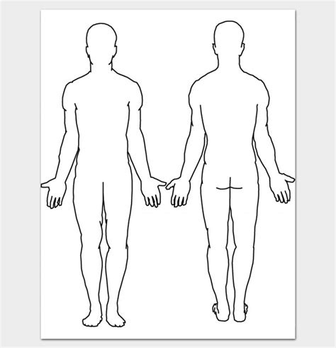 Printable Human Outline Front And Back