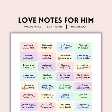 Printable I Love You Notes