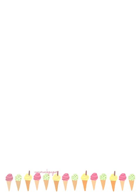 Printable Ice Cream Border