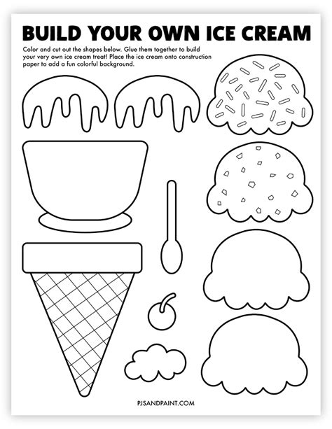 Printable Cut and Paste Ice Cream Cone PDO stuff Ice cream crafts