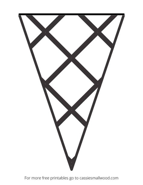 Printable Ice Cream Flat Cone Template