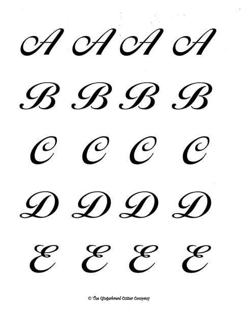 Printable Icing Lettters Template