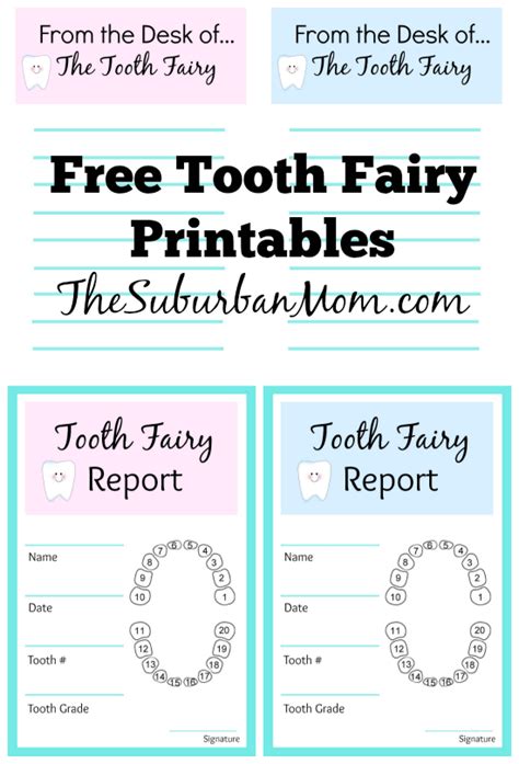 Printable Ideas Tooth Fairy