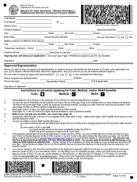 Printable Illinois Dhs Applications