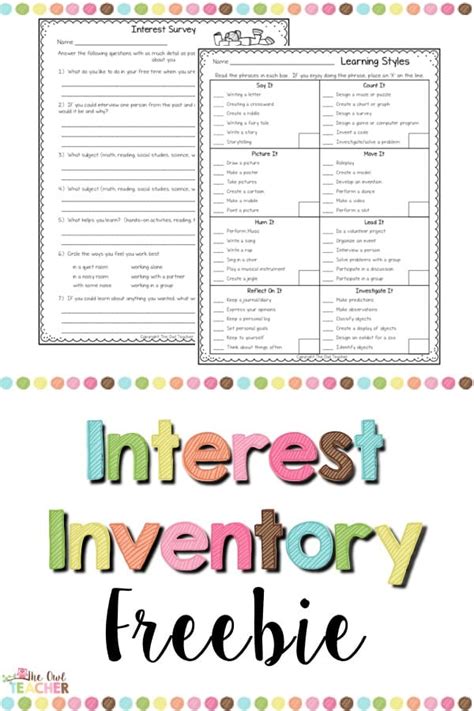 Printable Interest Inventory