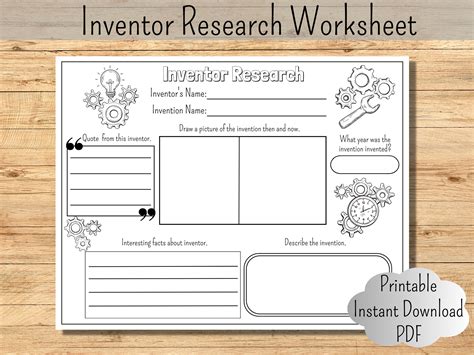 Printable Invention Worksheet