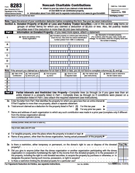 Printable Irs Form 8283