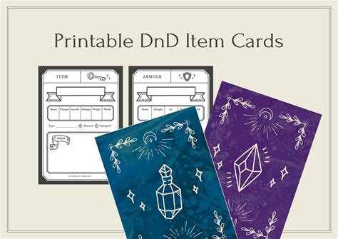 Printable Item Cards 5E