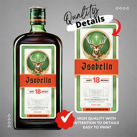 Printable Jagermeister Label