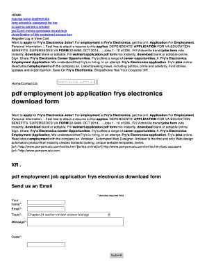 Printable Job Application Form For Frys