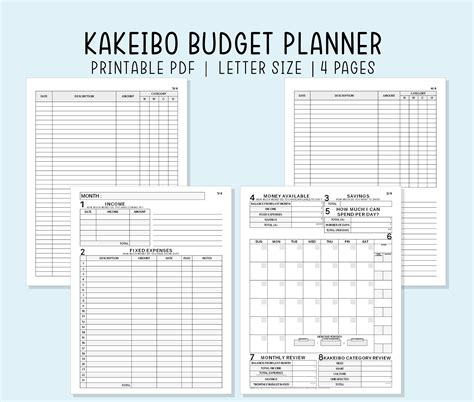 Printable Kakeibo Template Pdf