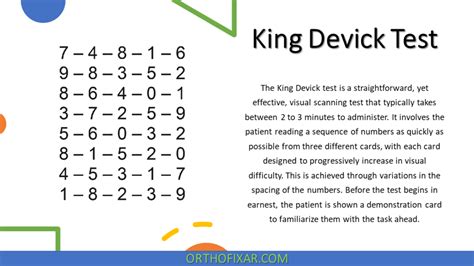 Printable King Devit Test