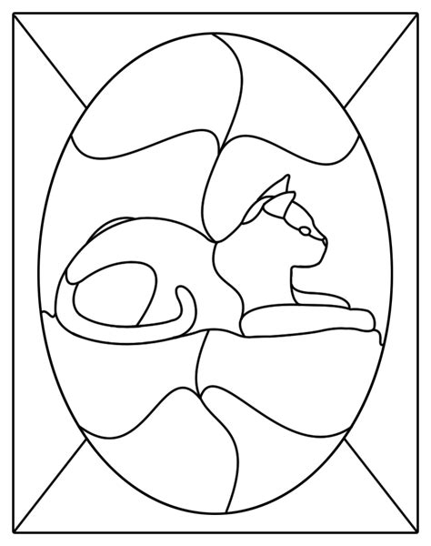 Printable Kitty Patterns Stained Glass