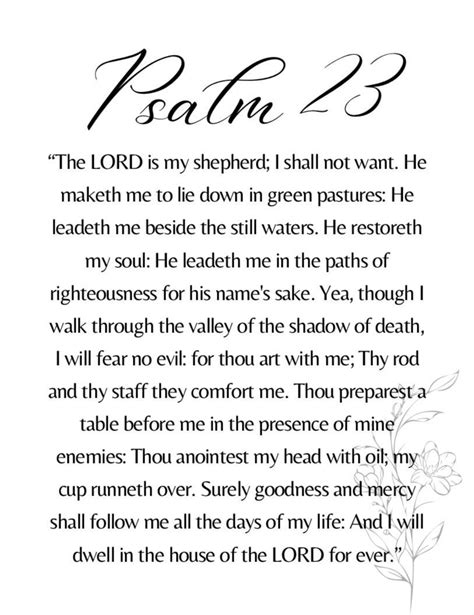 Printable Kjv 23Rd Psalm