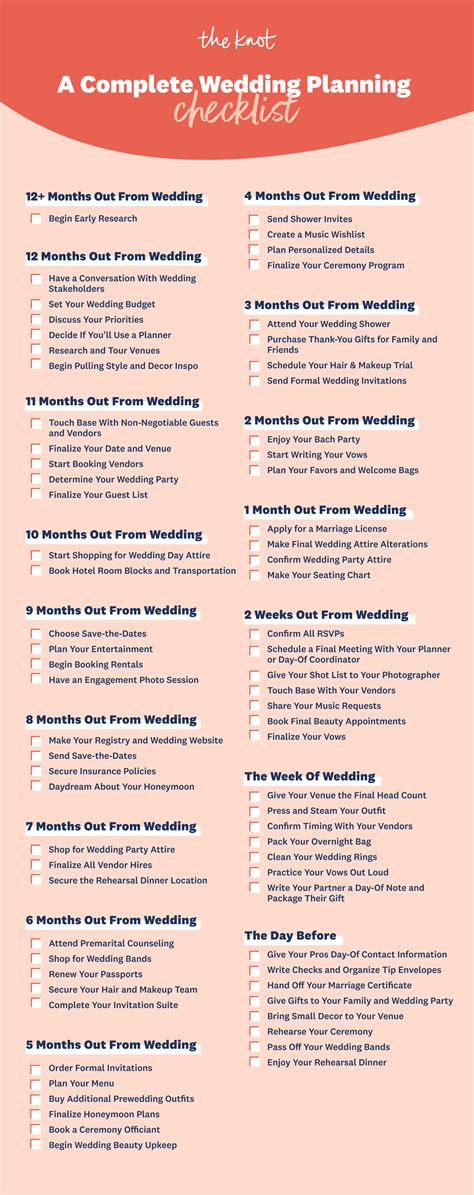 Printable Knot Wedding Checklist