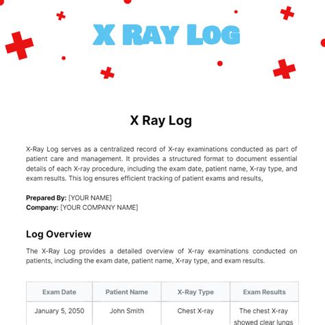 Printable Lab,Xray And Procedure Log