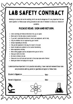 Printable Lab Safety Contract