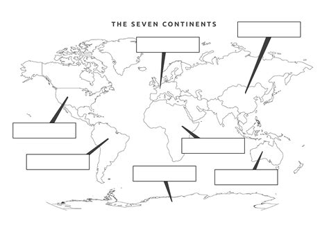 Printable Label The Seven Continents Map
