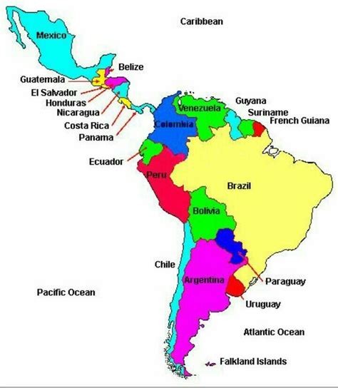Printable Labeled Map Of Latin America