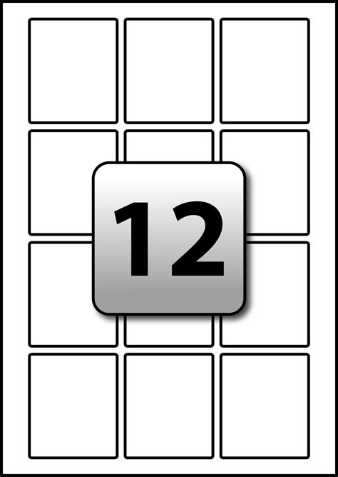 Printable Labels 12 Sheet