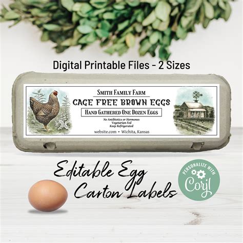 Printable Labels For Egg Cartons