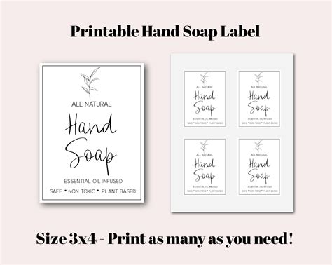 Printable Labels For Hand Soap