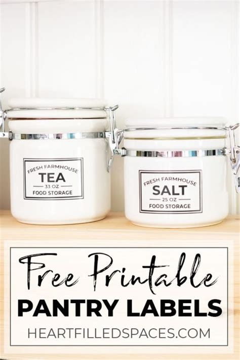 Printable Labels For Kitchen Canisters
