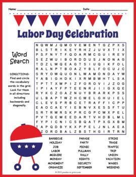 printable labor day word searches