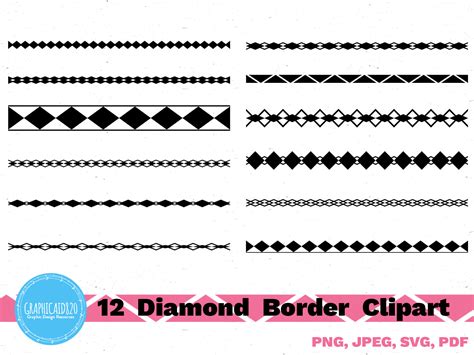 Printable Lace Diamond Border