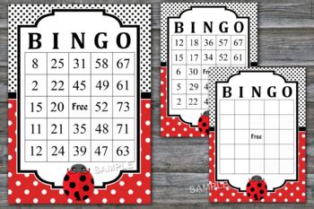 Printable Ladybug Bingo Cards