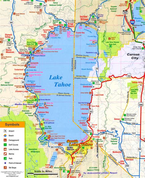 Printable Lake Tahoe Map