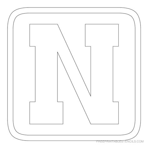 Printable Large Block Letter N