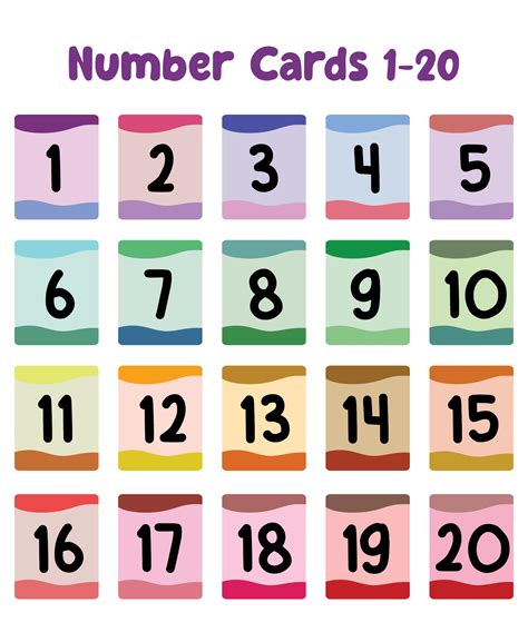 Printable Large Numbers 1 20