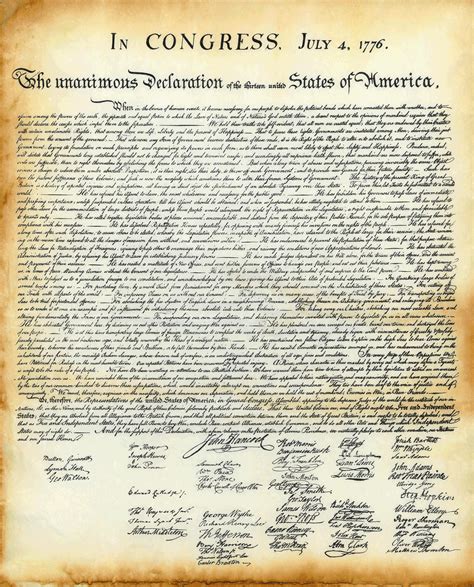 Printable Large Print Declaration Of Independence