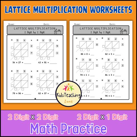 Printable Lattice Multiplication Table