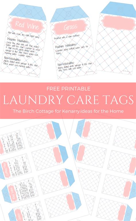 Printable Laundry Care Tags