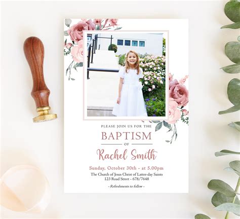 Printable Lds Baptism Invite