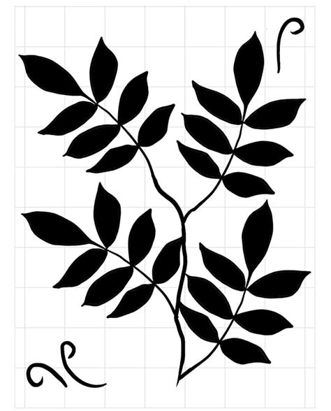 Printable Leaf Branch Stencil