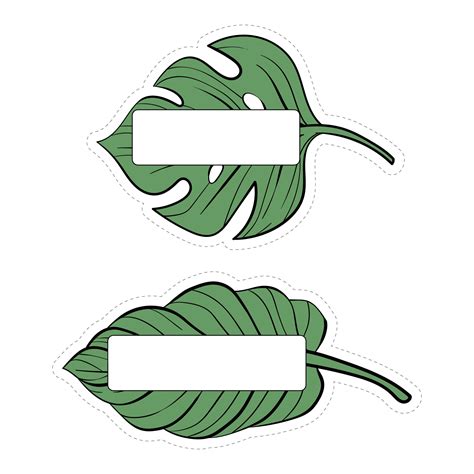 Printable Leaf Name Tag Template